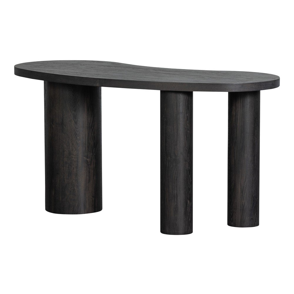 Sötétbarna konzolasztal borovi fenyő dekorral 70x150 cm Maan – WOOOD