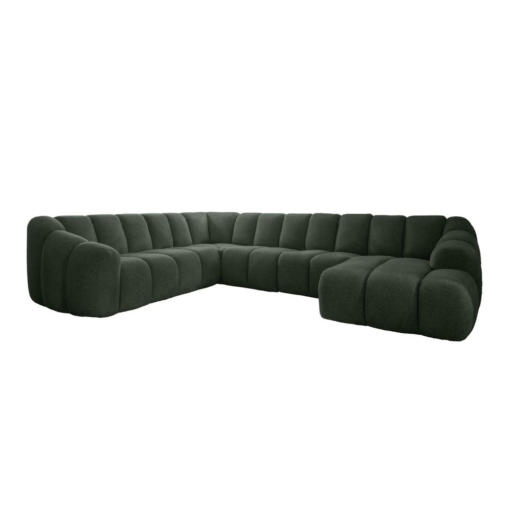 Sötétzöld sarokkanapé (bal oldali-U alakú) Shell – Miuform