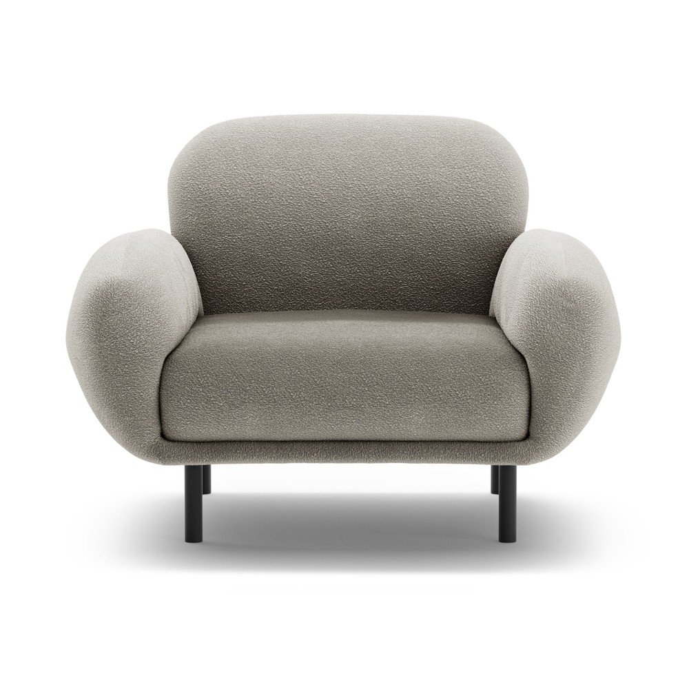 Szürke buklé fotel Poppy – Micadoni