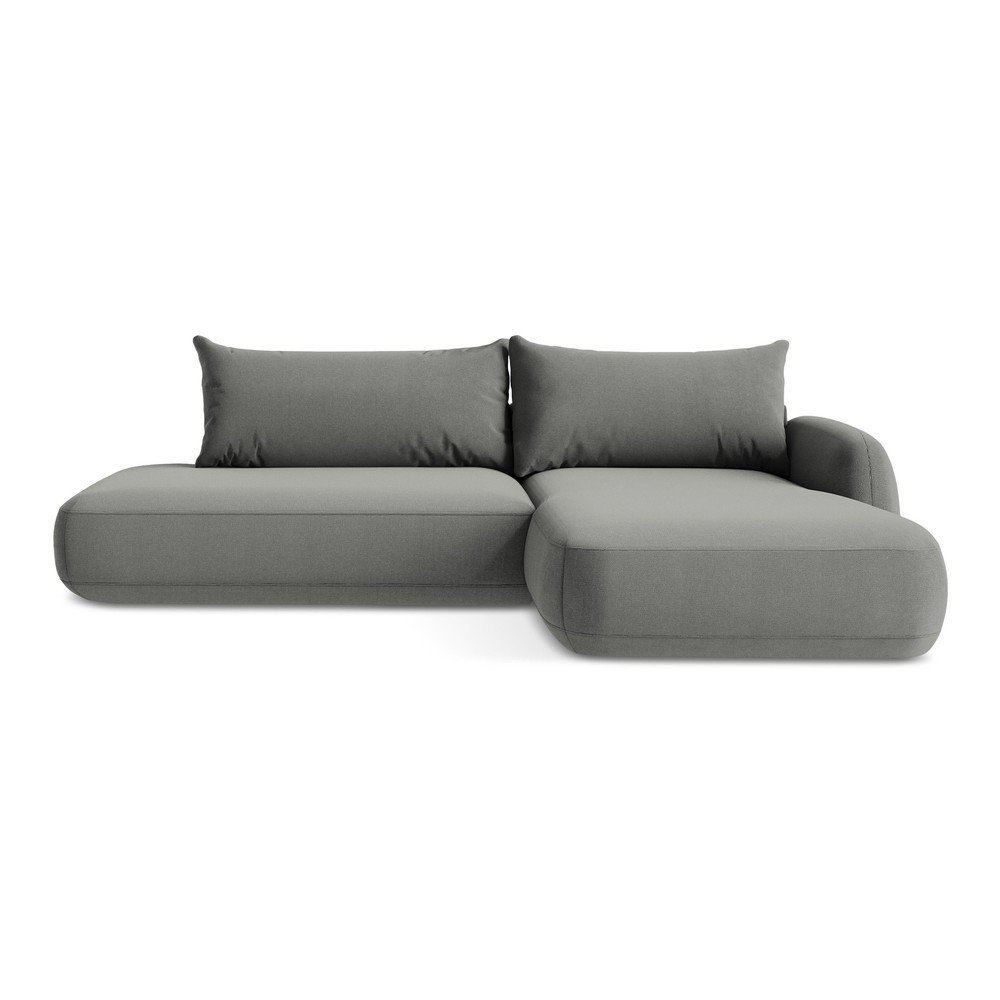 Szürke kinyitható sarokkanapé (jobb oldali-heverő résszel) Hale – Makamii