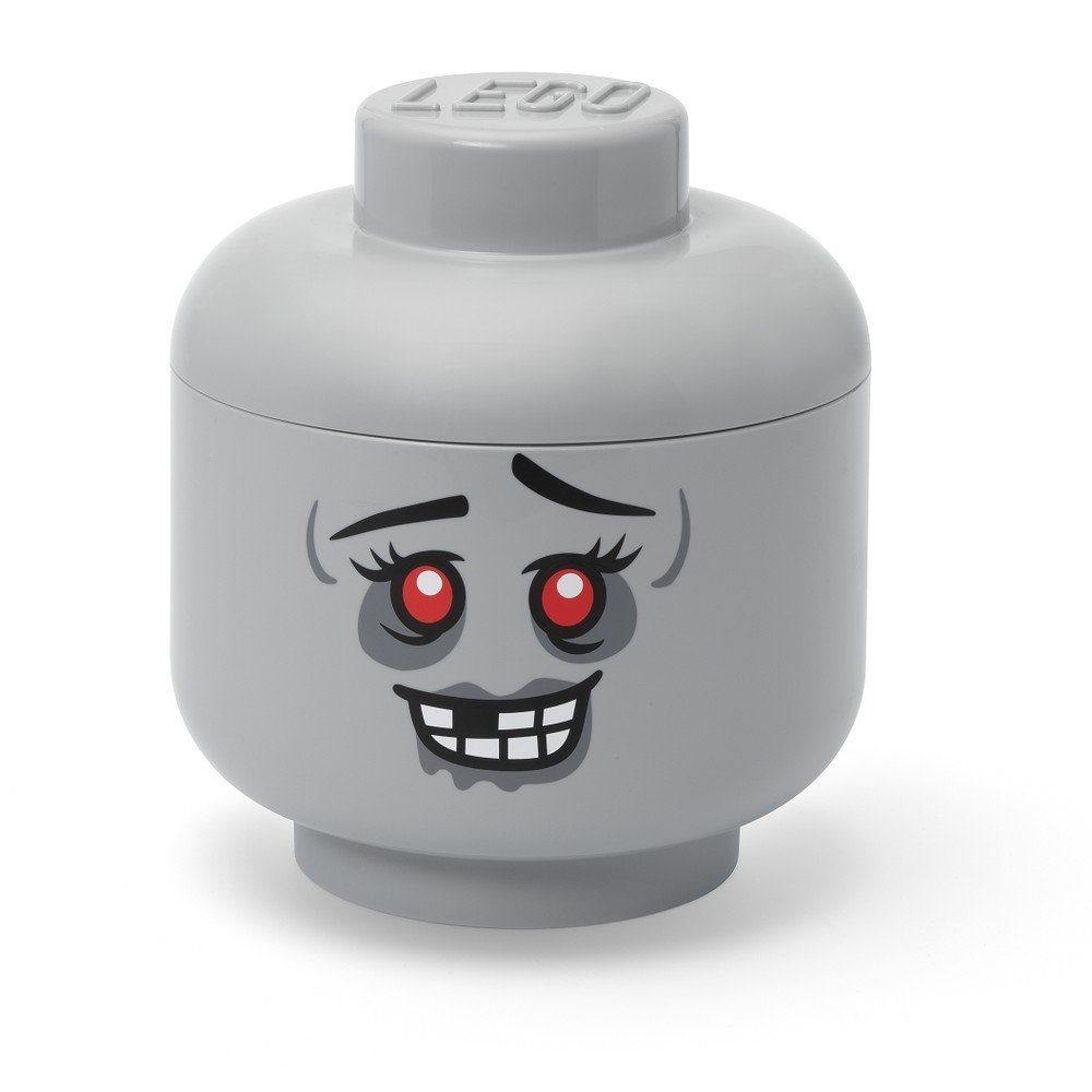 Szürke műanyag gyerek tárolódoboz ø 24x27 cm Head Zombie L – LEGO®
