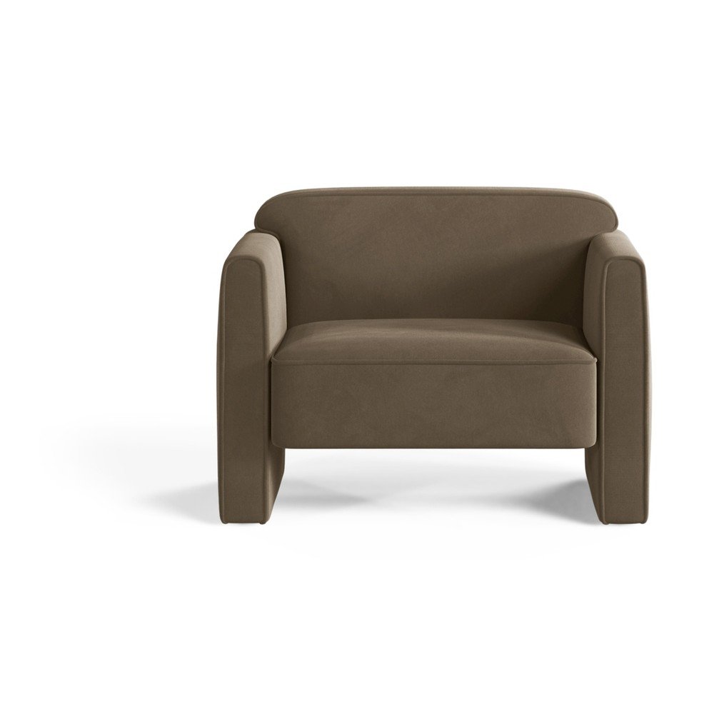 Szürkésbarna bársony fotel Abby – Micadoni