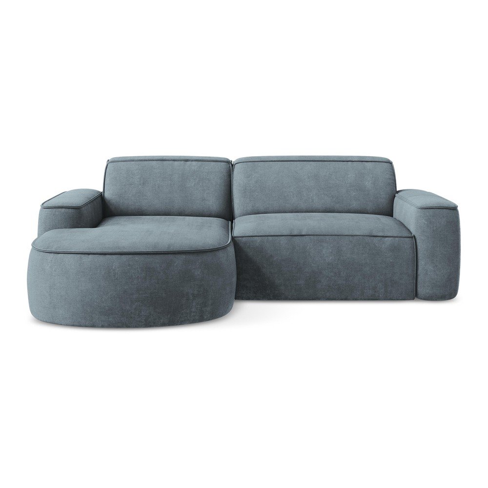 Szürkéskék zsenília sarokkanapé (bal oldali-heverő résszel) Omao – Makamii