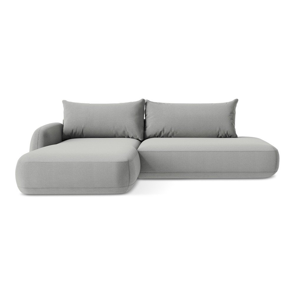 Világosszürke kinyitható sarokkanapé (bal oldali-heverő résszel) Hale – Makamii