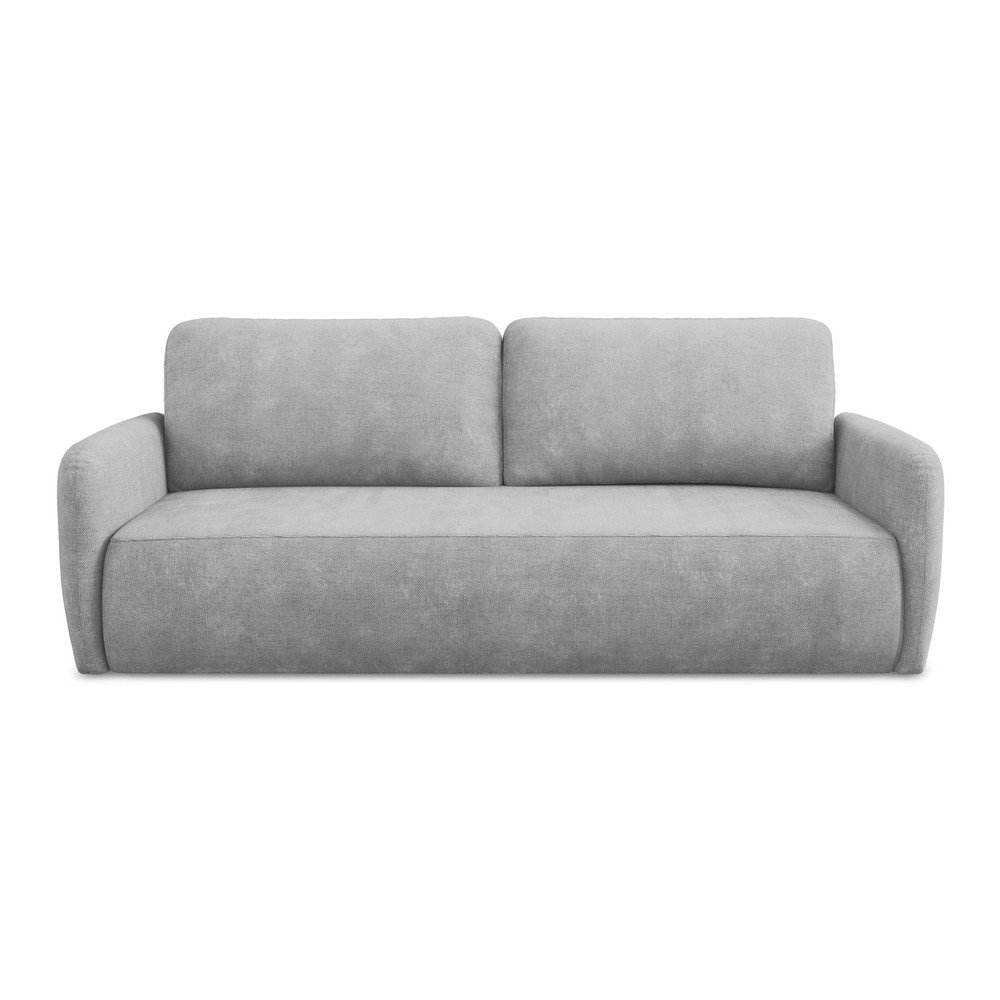 Világosszürke zsenília kinyitható-tárolóhelyes kanapé 218 cm Lilo – Makamii