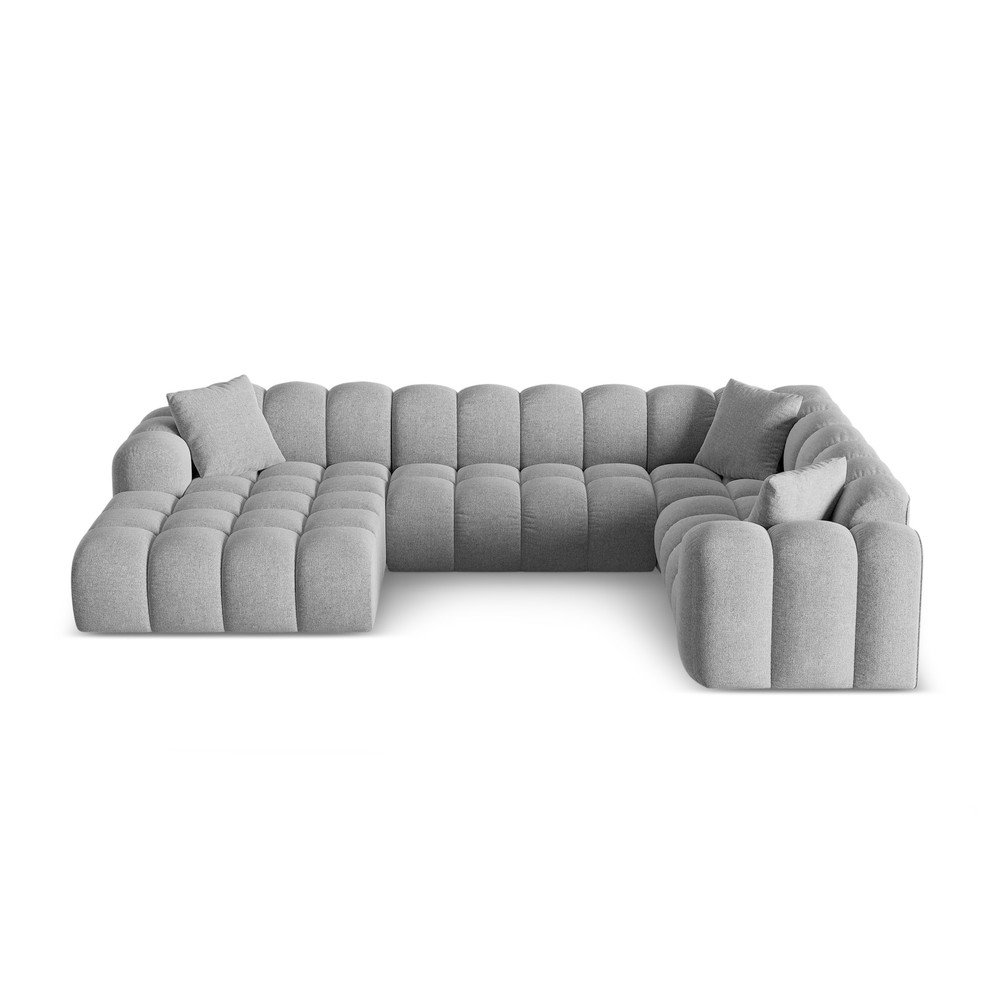 Világosszürke zsenília sarokkanapé (jobb oldali-U alakú) Treno – Cosmopolitan Design