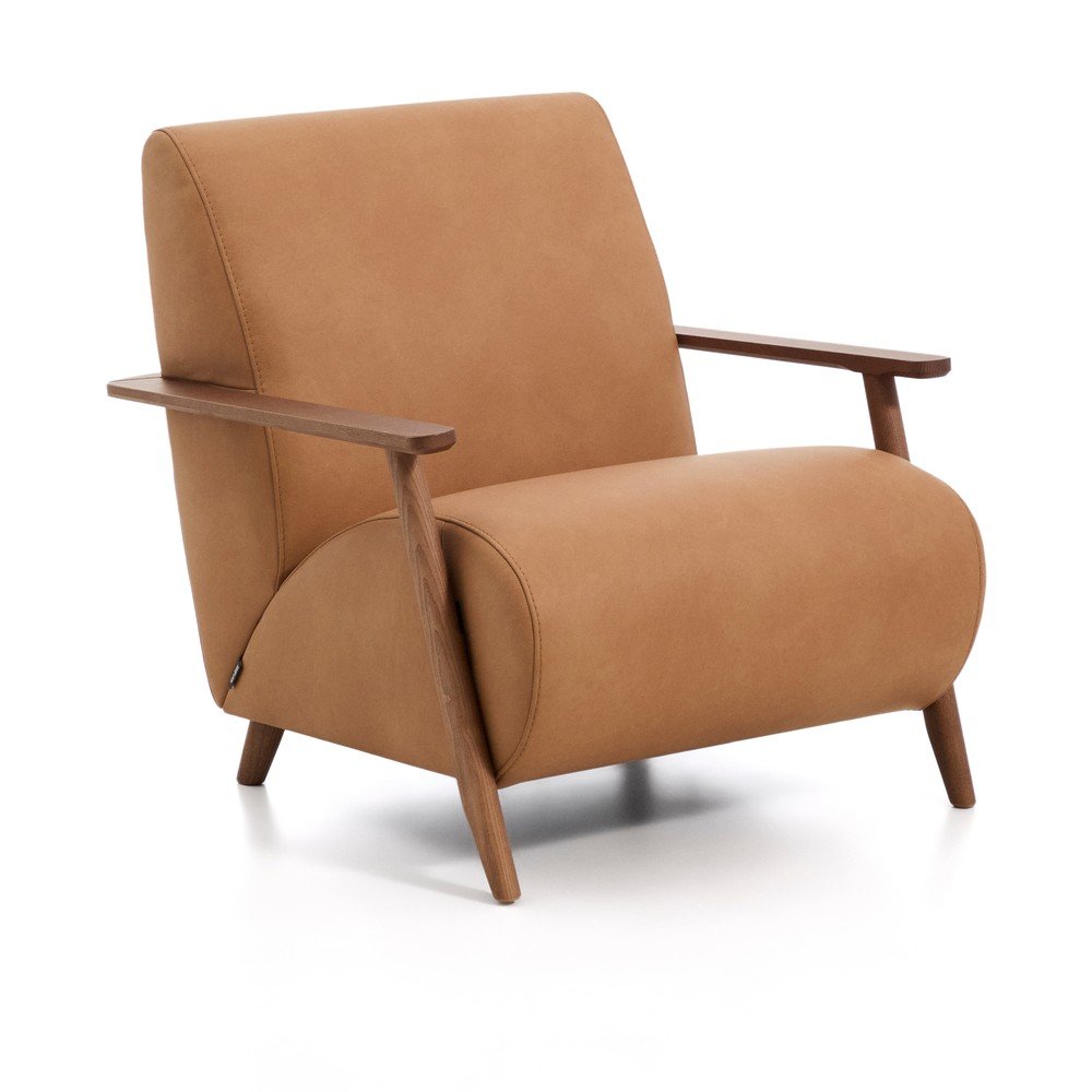 Barna bőr fotel Meghan – Kave Home