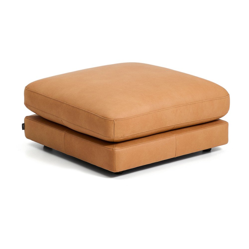 Barna bőr lábtartó Gala – Kave Home