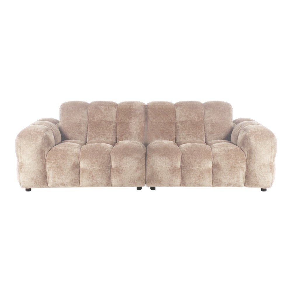 Bézs bársony kanapé 264 cm Hackman – Dutchbone