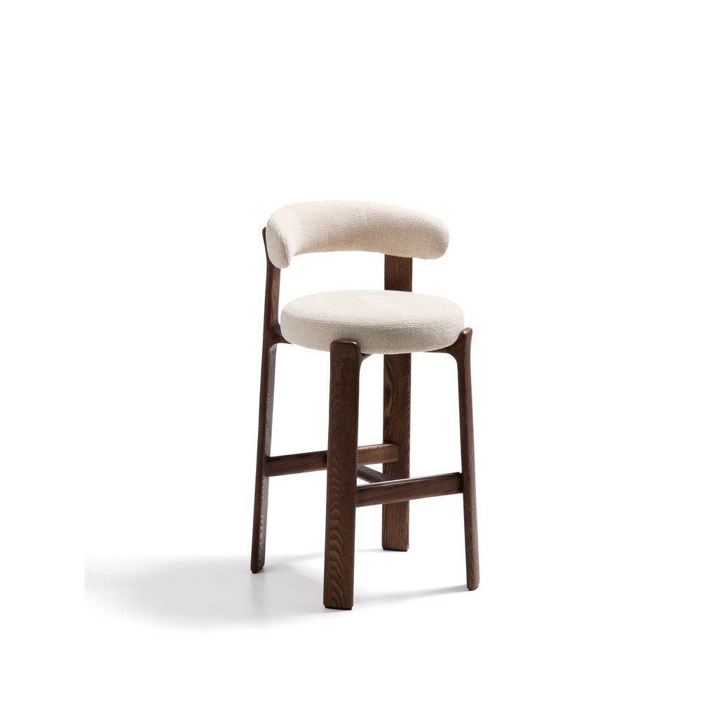 Bézs-sötét natúr színű kőrisfa bárszék (ülésmagasság 75 cm) Granite – Kave Home