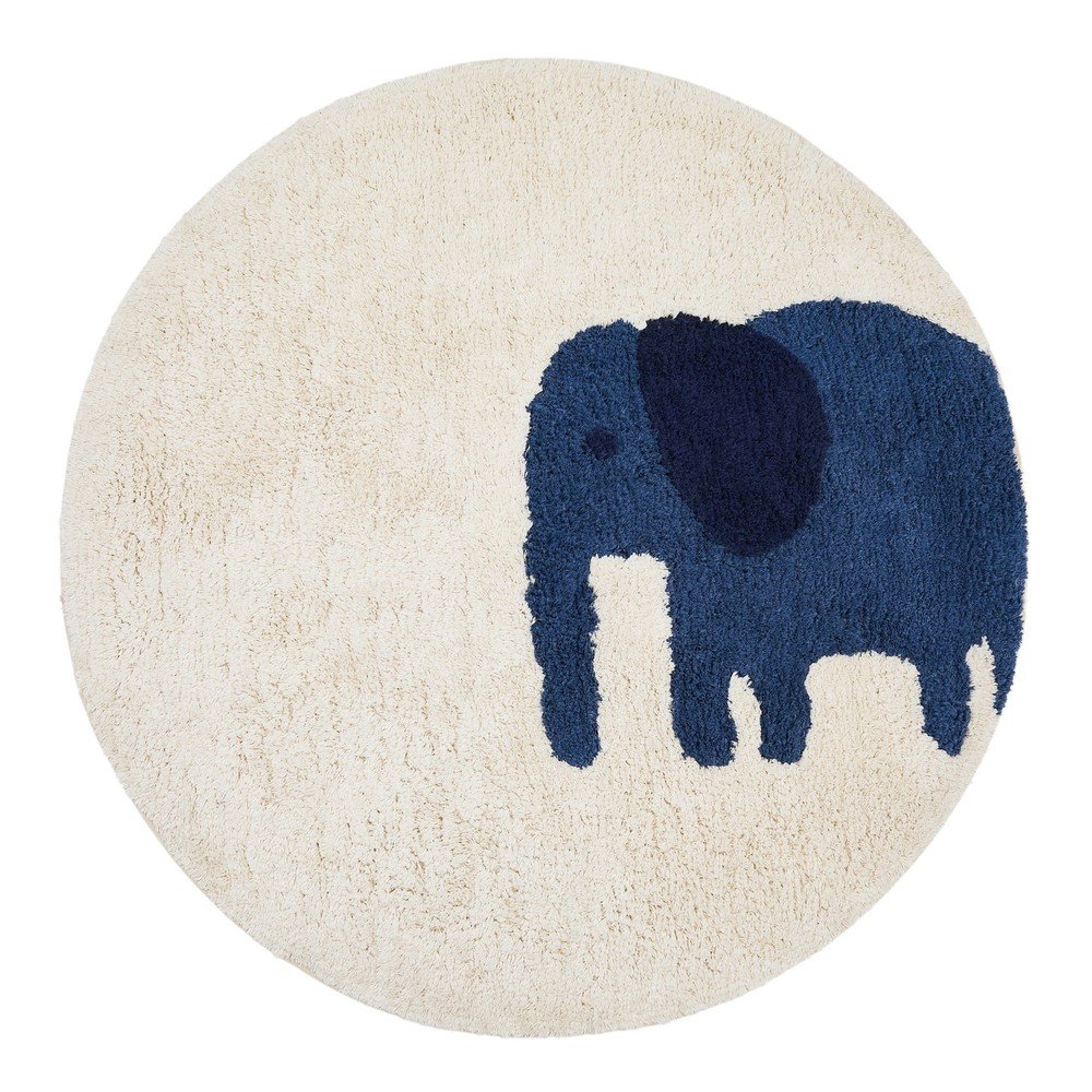 Elefántcsont színű mosható-kézi szövésű pamut gyerek szőnyeg ø100 cm Tandani – Kave Home