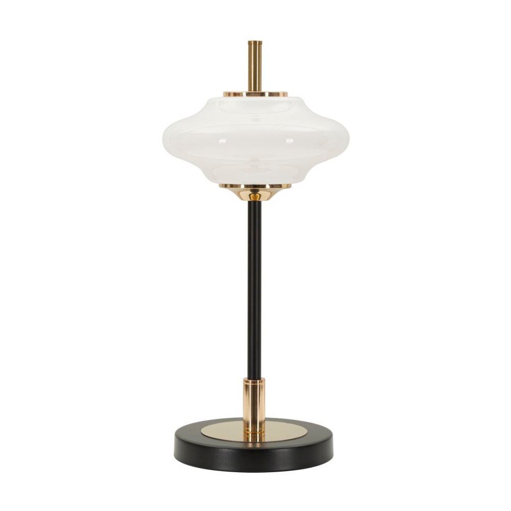 Fehér-fekete asztali lámpa üveg búrával (magasság 46 cm) Vintage – Mauro Ferretti