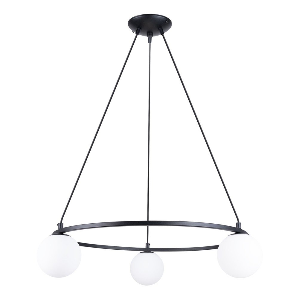 Fehér-fekete függőlámpa üveg búrával Umerta – Sollux