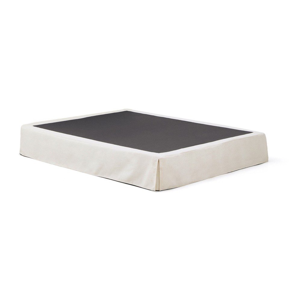 Fehér kárpitozott franciaágy ágytámla nélkül 160x200 cm Jaira – Kave Home