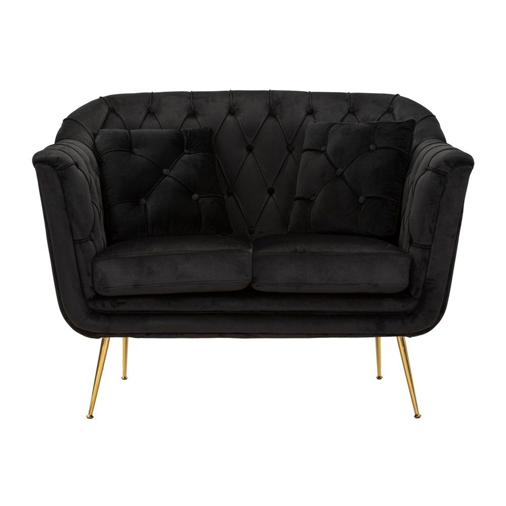 Fekete bársony kanapé 130 cm Budapest – Mauro Ferretti