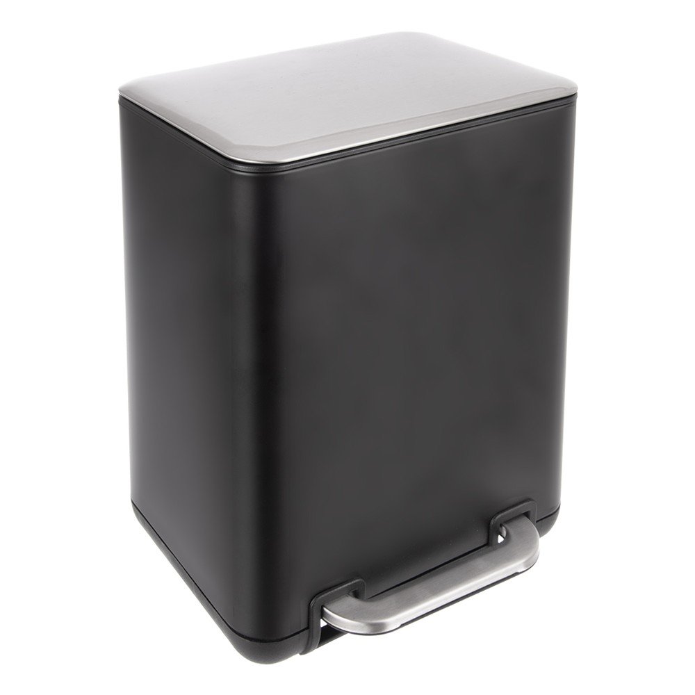 Fekete rozsdamentes acél pedálos szemetes 20 l Black – Orion