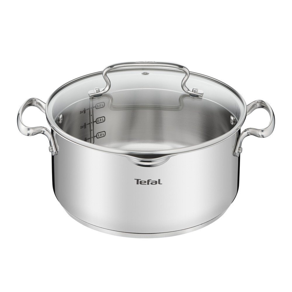 Indukciós tűzhelyhez alkalmas rozsdamentes acél edény 5 l Duetto+ – Tefal