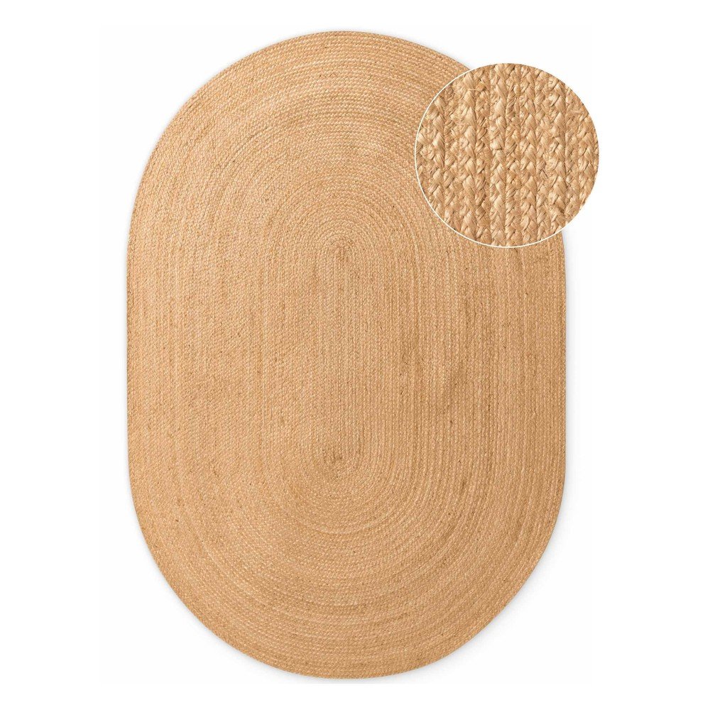 Natúr színű kétoldalas-kézi szövésű juta szőnyeg 160x230 cm Braided – Hanse Home