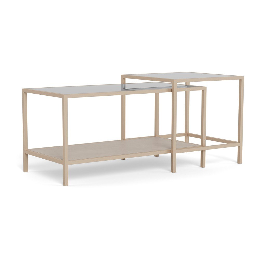 Szürke acél dohányzóasztal szett 2 db-os 50x90 cm Seaford – Actona