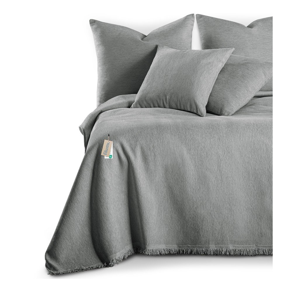 Szürke zsenília ágytakaró 220x240 cm Talo – Filumi