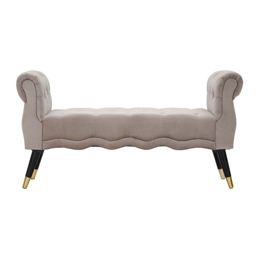 Szürkésbarna bársony pad Paris – Mauro Ferretti