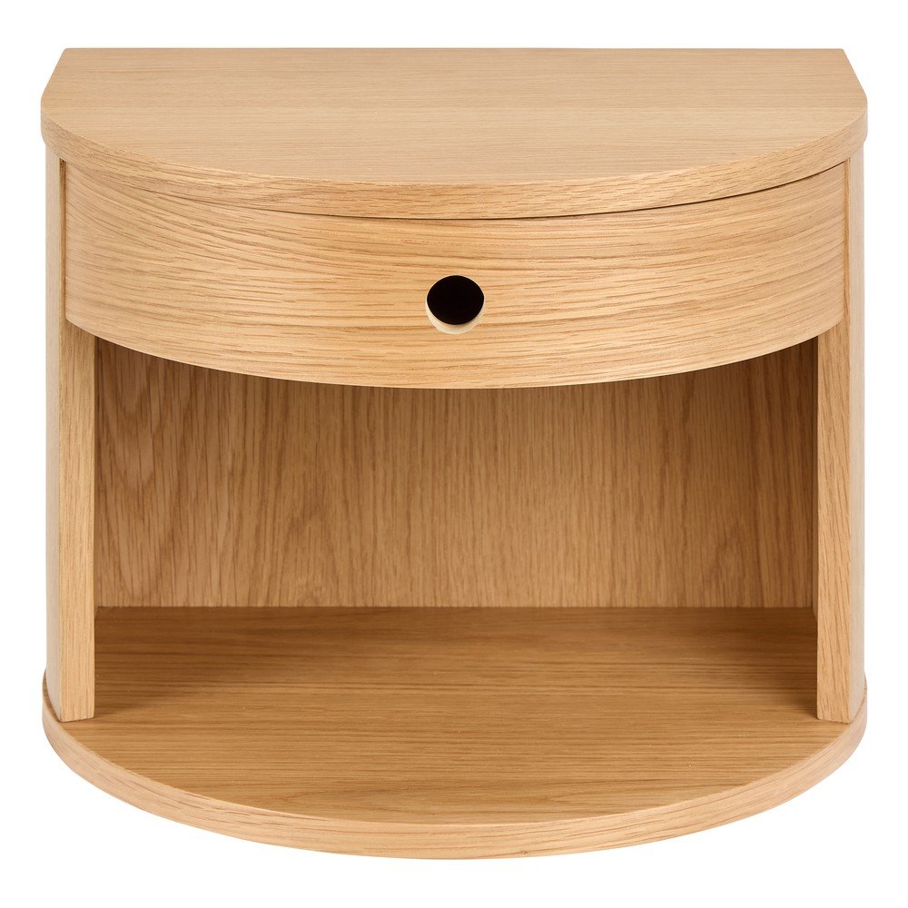 Világos natúr színű éjjeliszekrény tölgyfa dekorral Paron – Actona