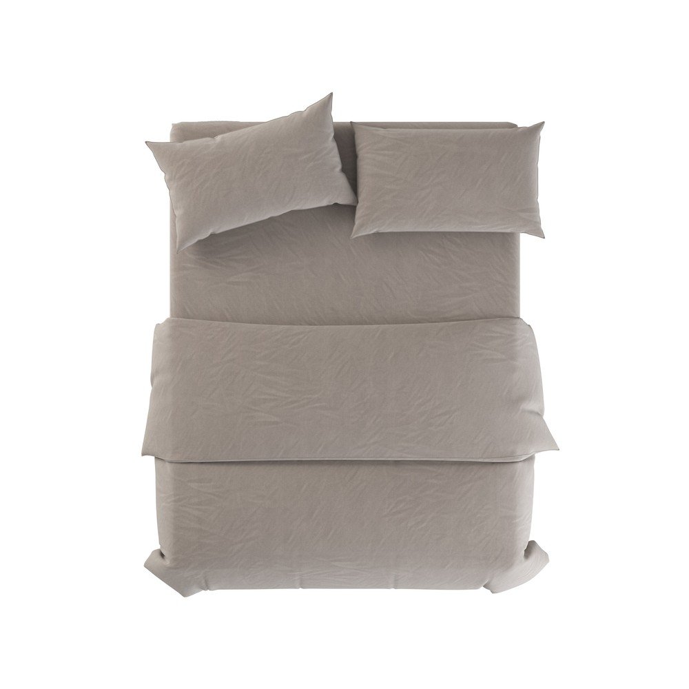 Világosszürke-szürkésbarna egyszemélyes len ágyneműhuzat 135x200 cm Natural – Native Natural