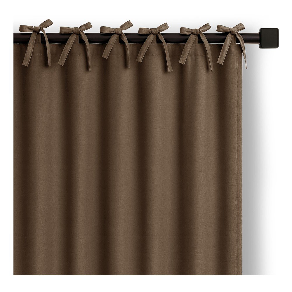 Barna dimout (részleges sötétítő) függöny 140x250 cm Carli Tie – Restilo