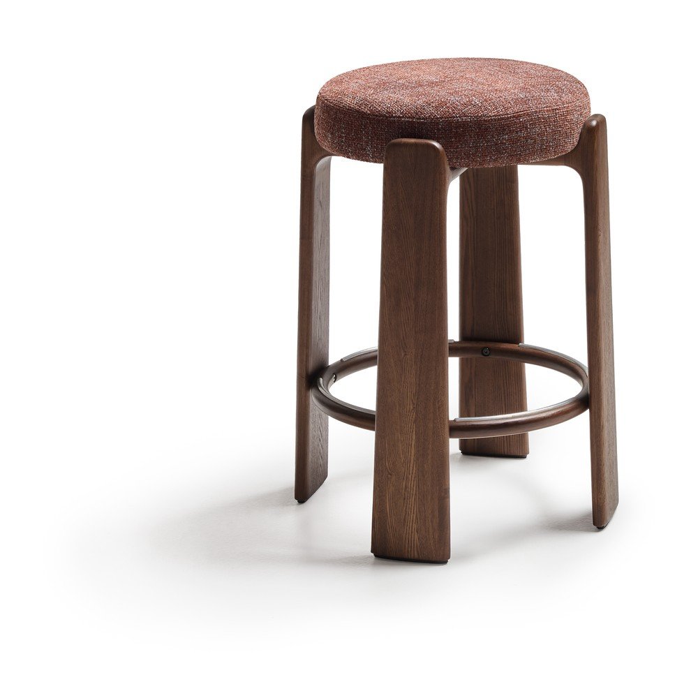 Barna-sötét natúr színű kőrisfa bárszék (ülésmagasság 75 cm) Granite – Kave Home