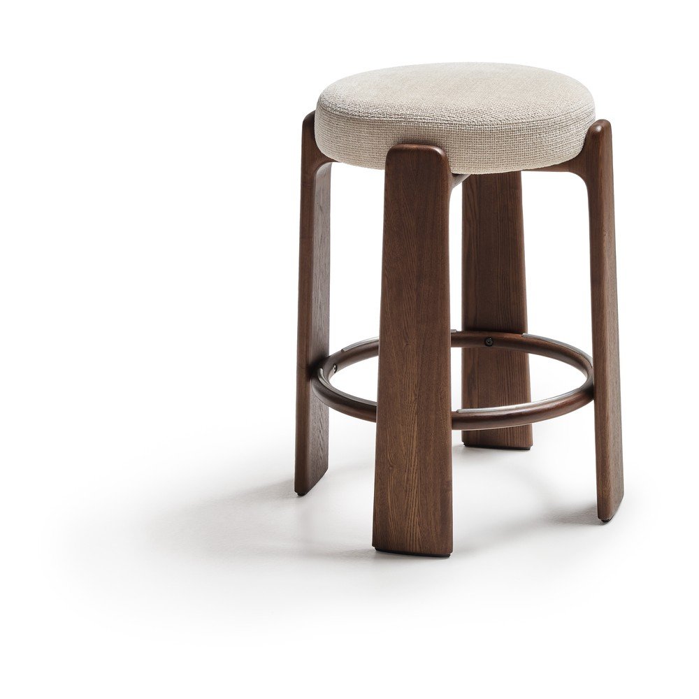 Bézs-sötét natúr színű kőrisfa bárszék (ülésmagasság 65 cm) Granite – Kave Home