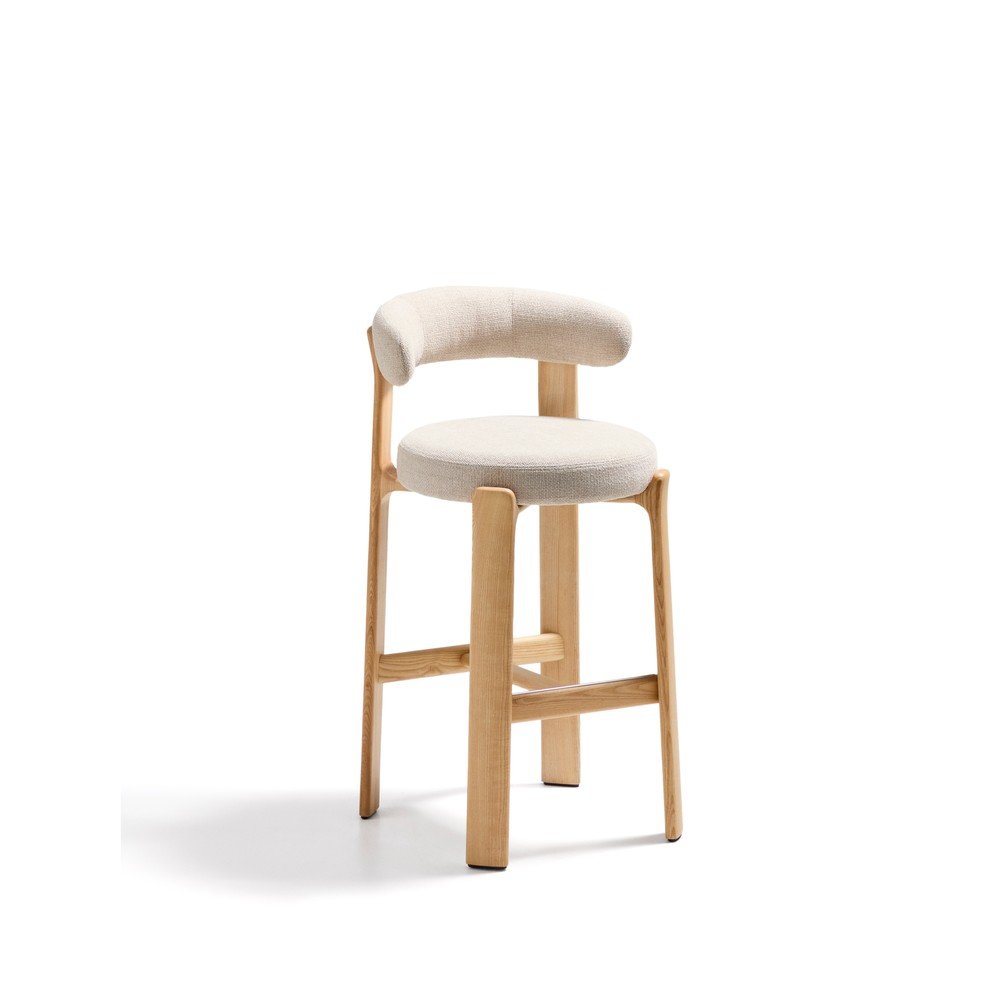 Bézs-világos natúr színű kőrisfa bárszék (ülésmagasság 75 cm) Granite – Kave Home