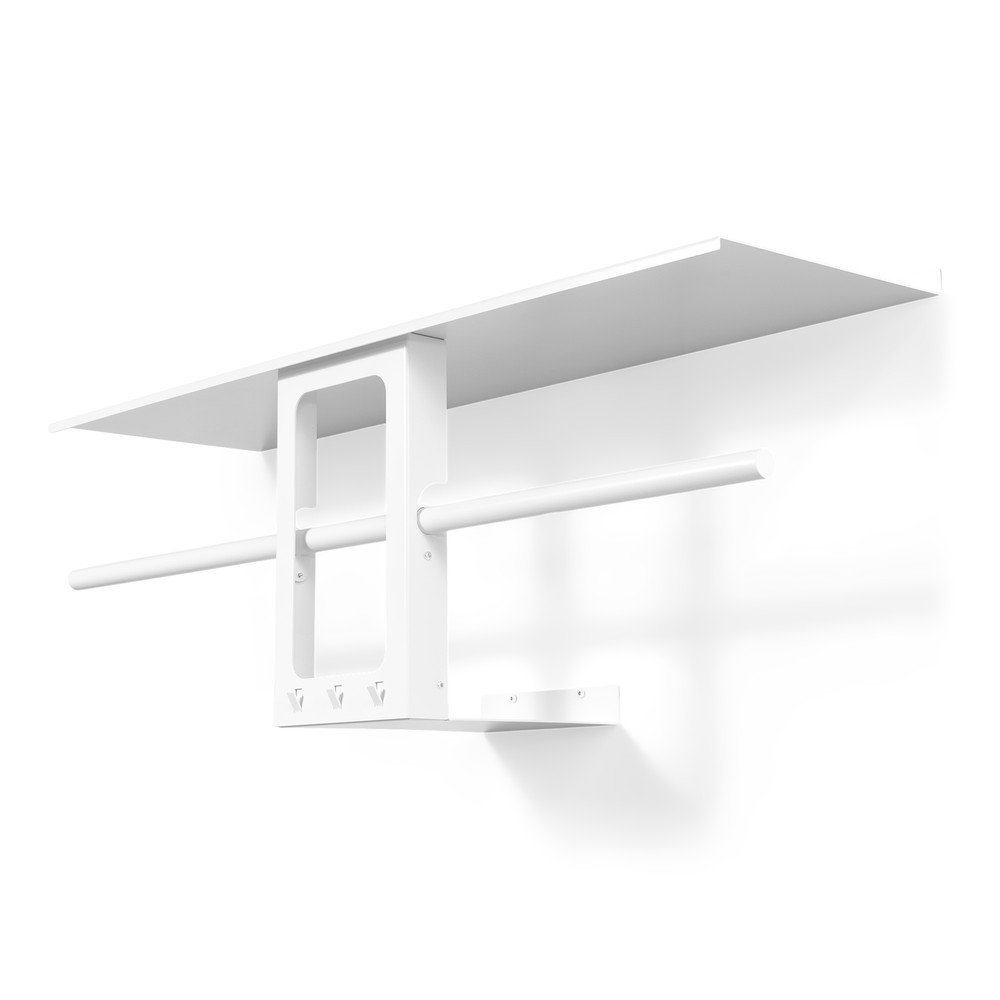 Fehér acél fali fogas polccal 100 cm Luno Small – Spinder Design