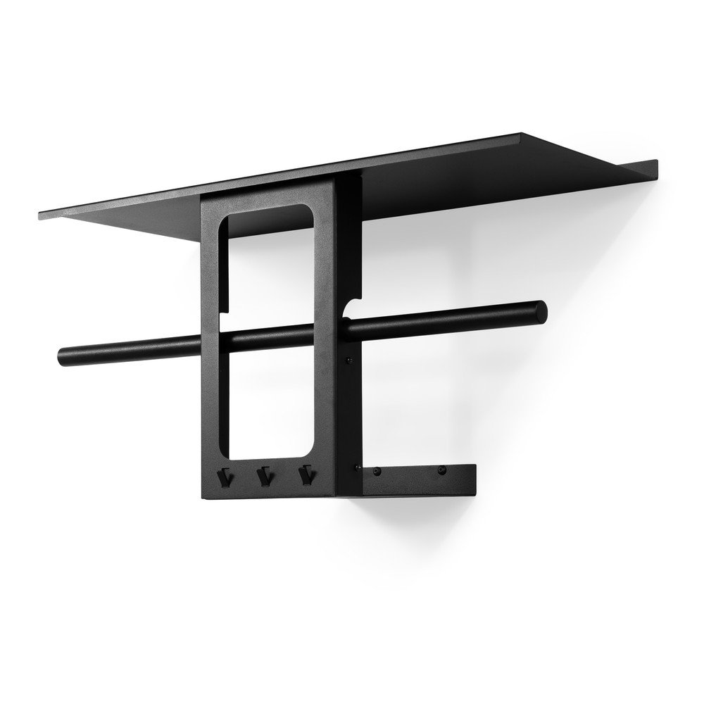 Fekete acél fali fogas polccal 70 cm Luno Small – Spinder Design