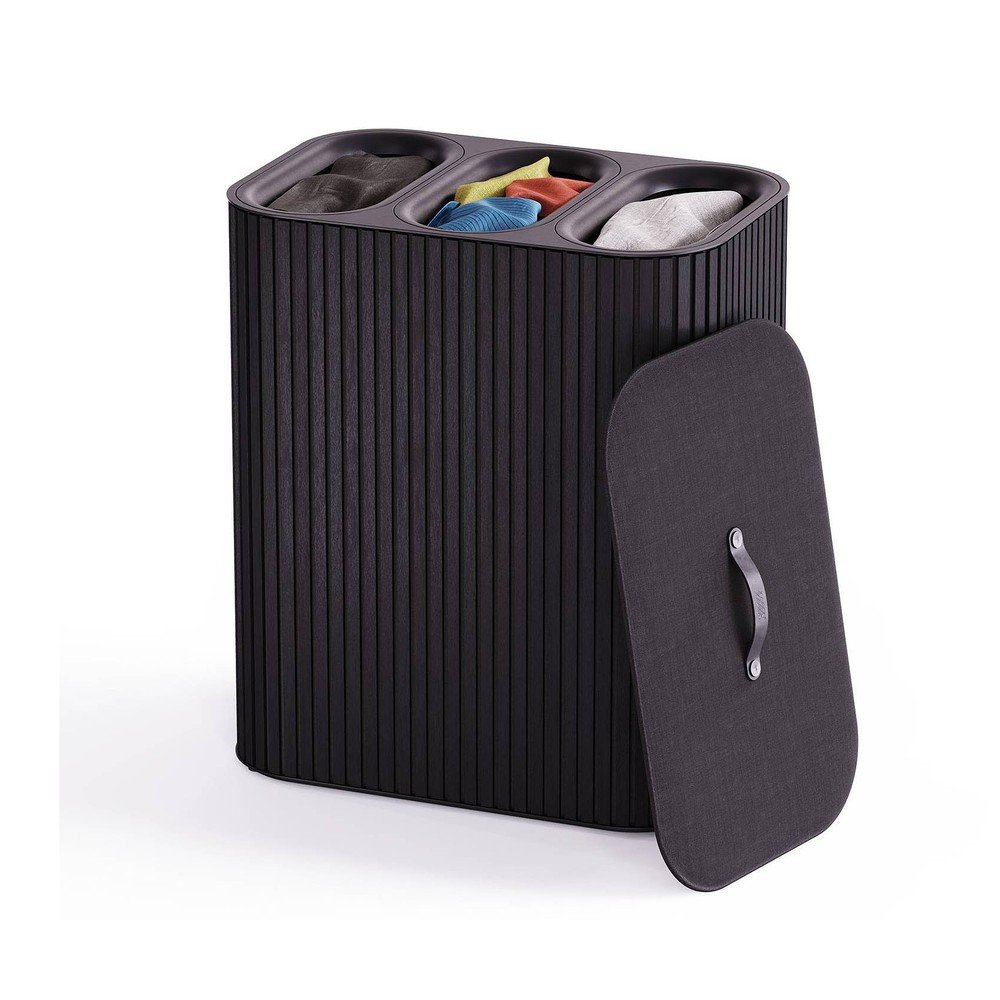 Fekete bambusz szennyeskosár 3x30 l Tota Trio Luxe – Joseph Joseph