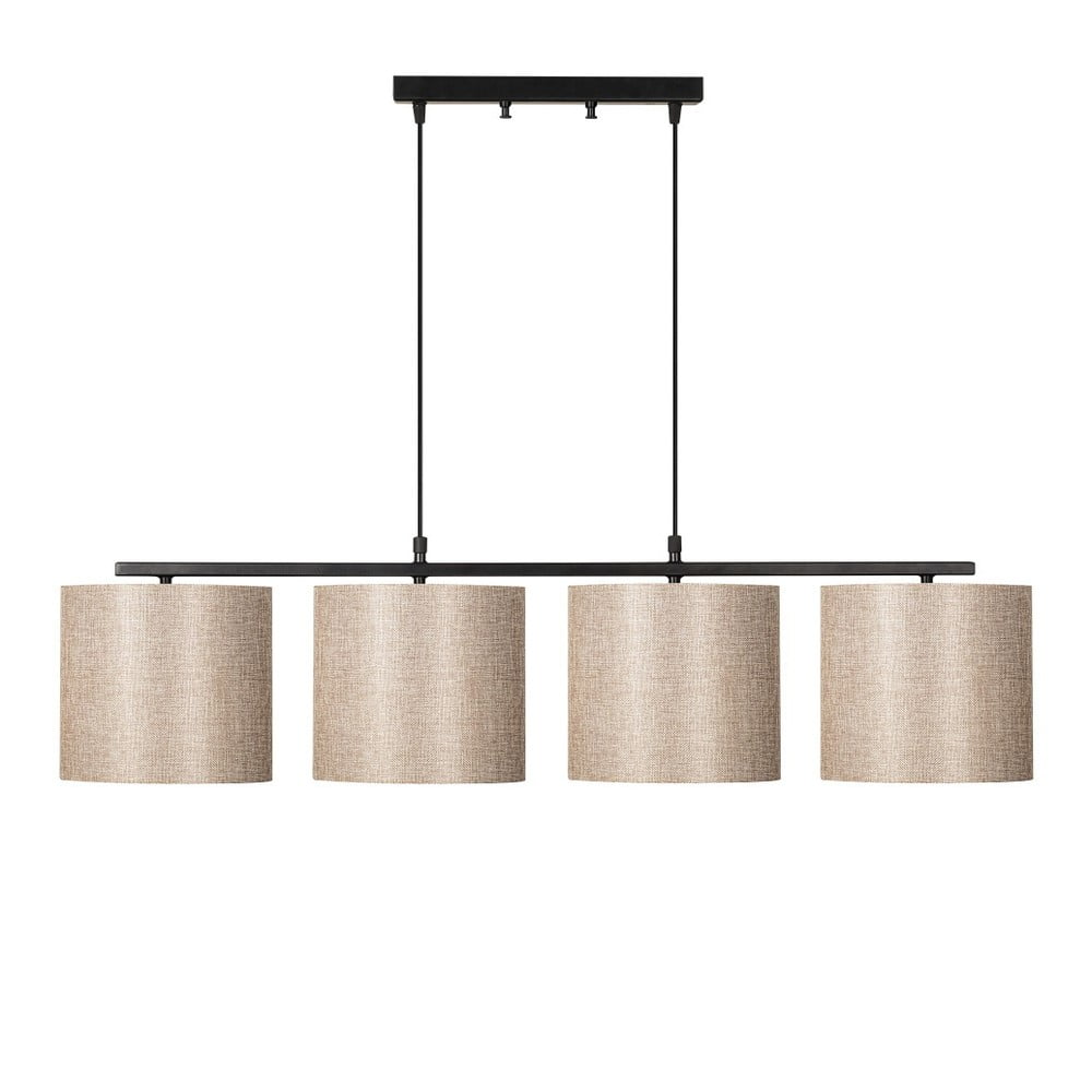 Fekete függőlámpa textil búrával Baston – Opviq lights