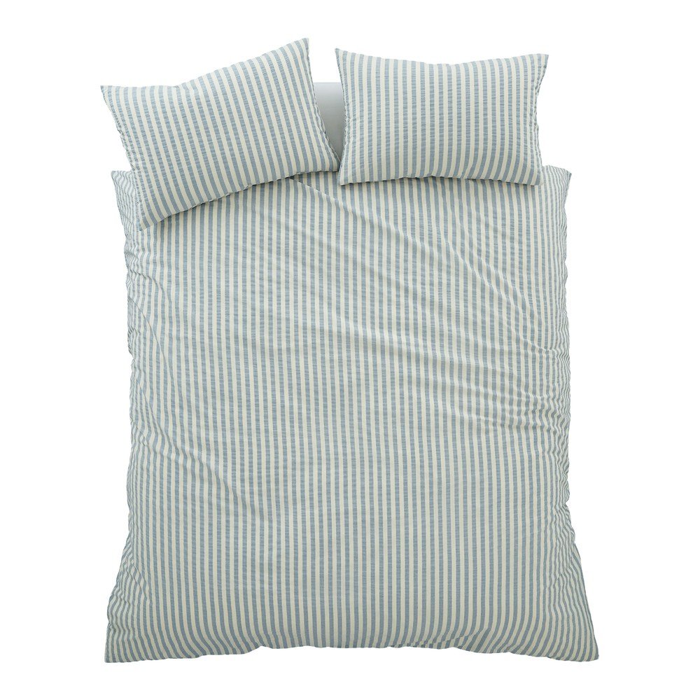 Kék kétszemélyes-hosszabbított háromrészes ágyneműhuzat 230x220 cm Cotton Rich Woven Stripe – Pineapple Elephant