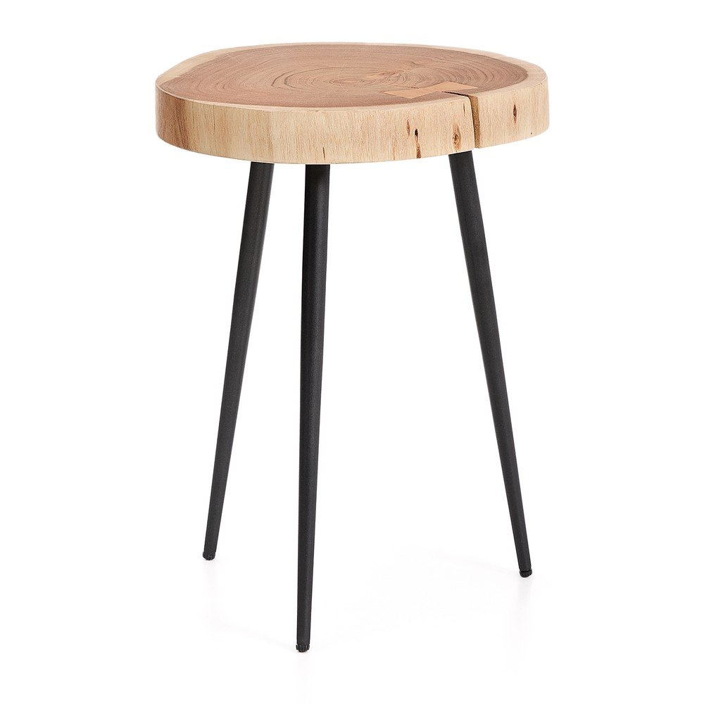 Kerek tárolóasztal akácfa asztallappal 35x35 cm Tanive – Kave Home