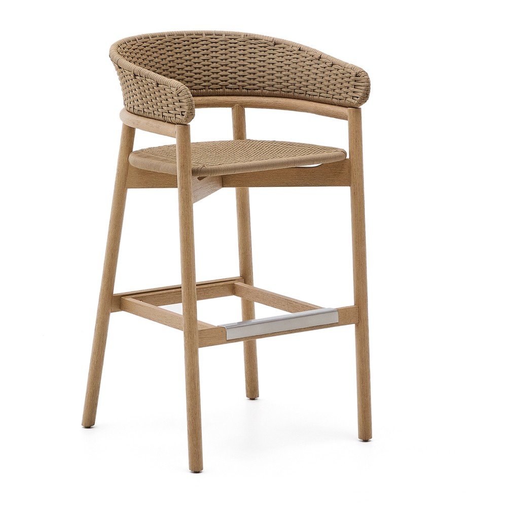 Natúr színű tömörfa kerti bárszék Arinella – Kave Home