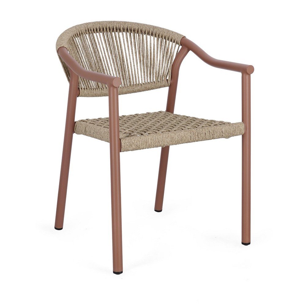 Piros-natúr színű fém kerti szék Canarias – Bizzotto