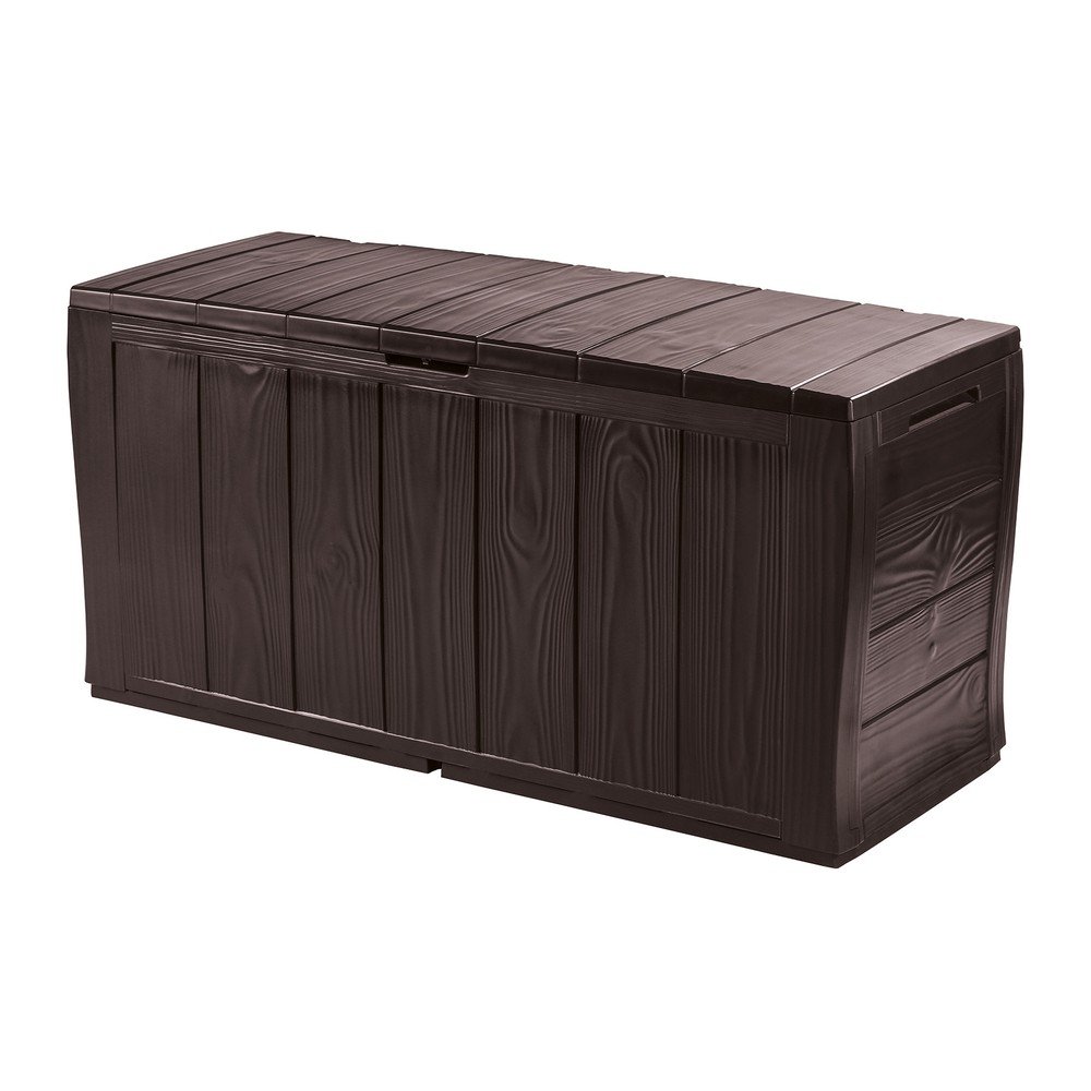 Sötétbarna műanyag kerti tárolódoboz Sherwood – Keter
