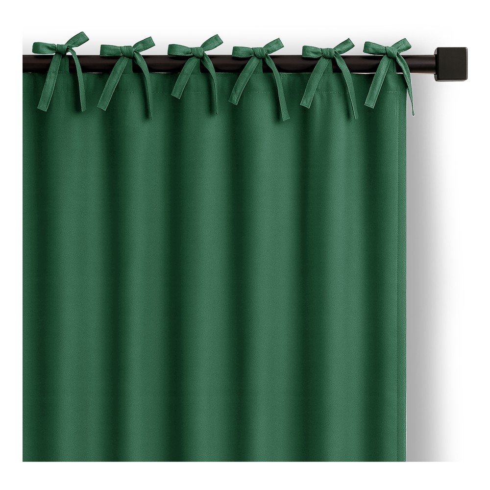Sötétzöld dimout (részleges sötétítő) függöny 140x250 cm Carli Tie – Restilo