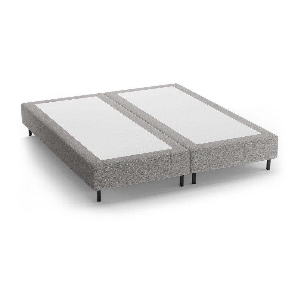 Szürke kárpitozott franciaágy ágytámla nélkül 160x200 cm Whale – Micadoni