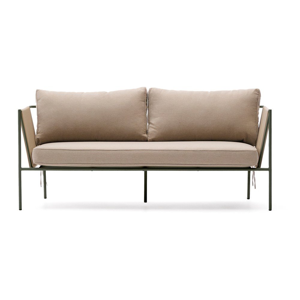 Zöld-bézs kárpitozott kerti kanapé Zivia – Kave Home