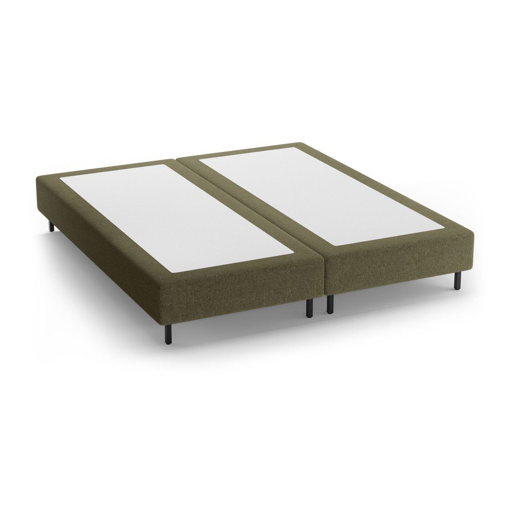 Zöld kárpitozott franciaágy ágytámla nélkül 160x200 cm Whale – Micadoni