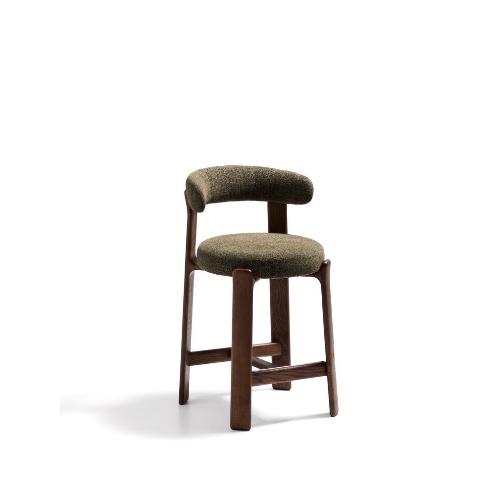 Zöld-sötét natúr színű kőrisfa bárszék (ülésmagasság 65 cm) Granite – Kave Home