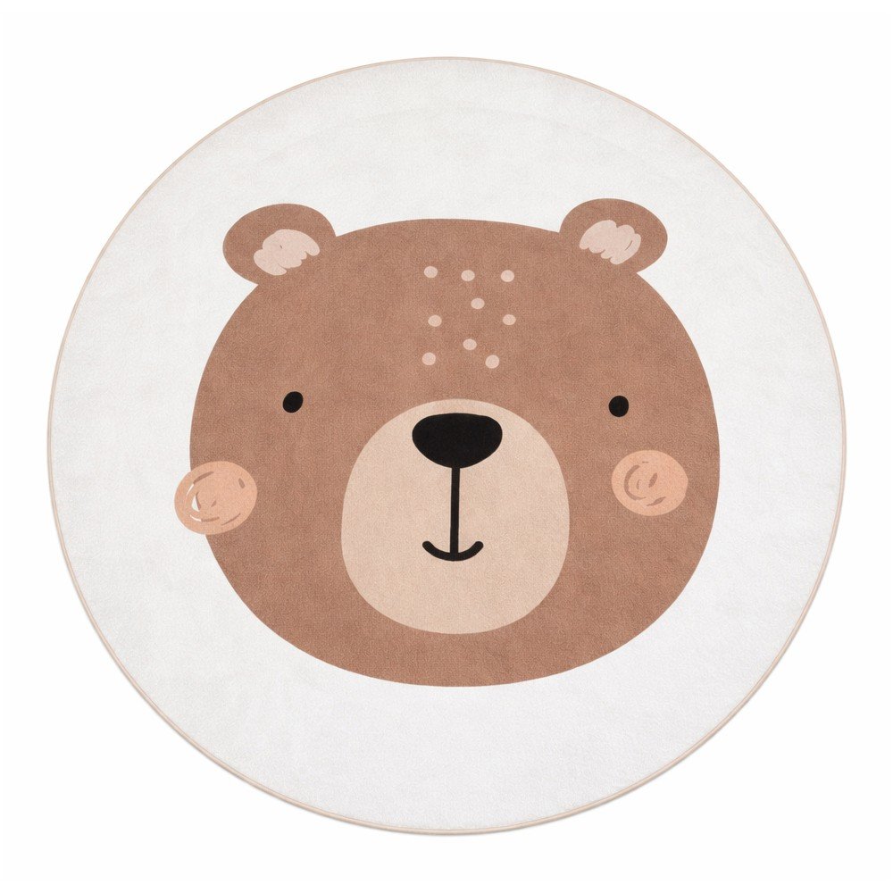 Barna-krémszínű mosható gyerek szőnyeg ø120 cm Teddy Bear – Mila Home