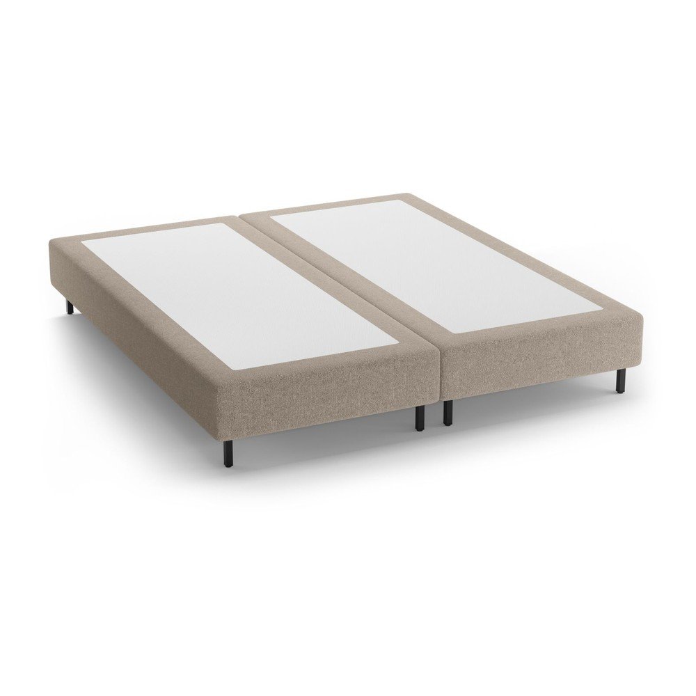 Bézs kárpitozott franciaágy ágytámla nélkül 180x200 cm Whale – Micadoni