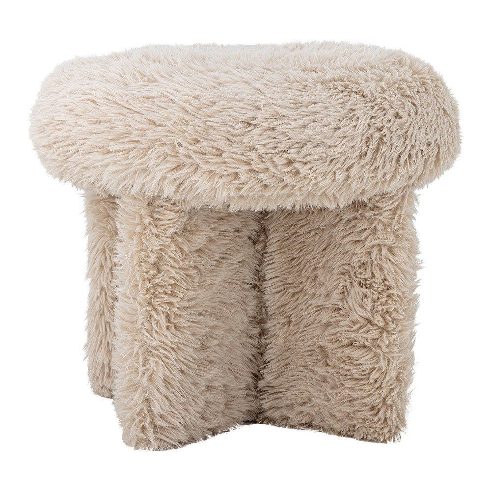 Bézs műszőrme puff Frikka – Bloomingville