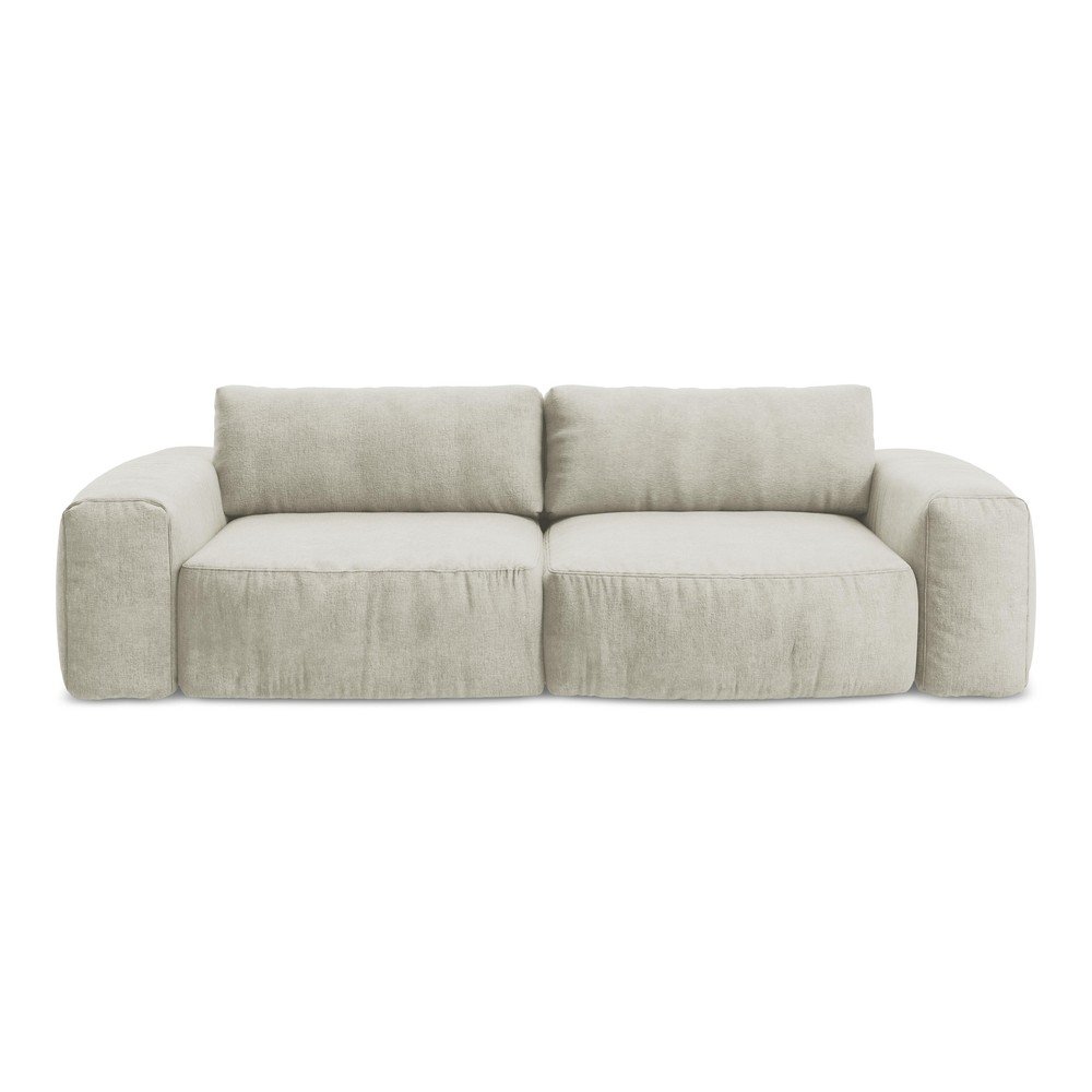 Bézs zsenília kinyitható kanapé 275 cm Kuki – Makamii