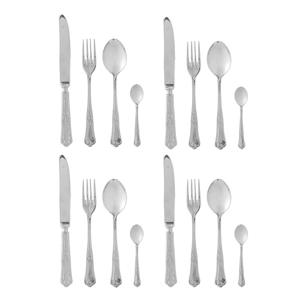 Ezüstszínű rozsdamentes acél evőeszköz készlet 16 db-os Tilly – Bloomingville